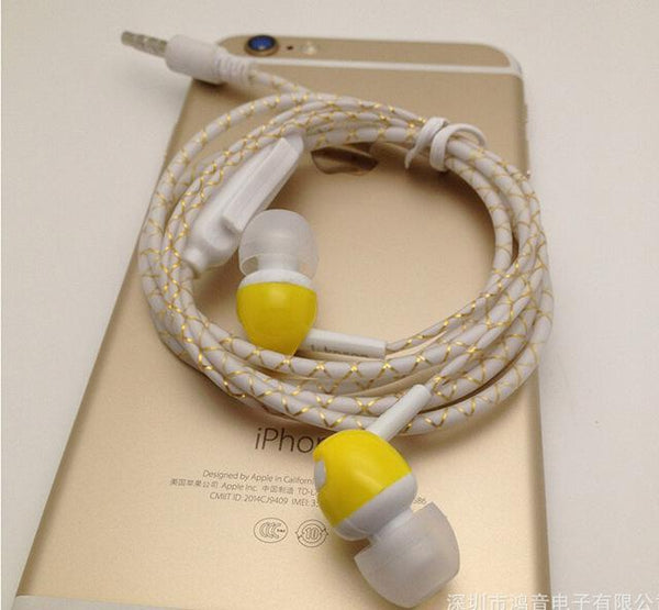 LED Glow In The Dark Earphones w/Zipper Earphones