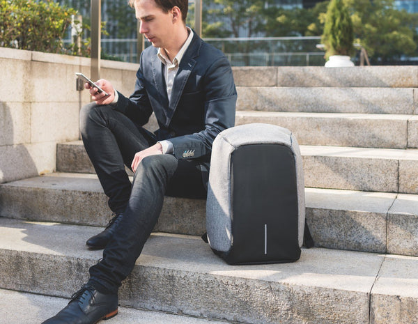 Theft Proof Backpack made with cut-proof material, hidden zipper closures and secret pockets