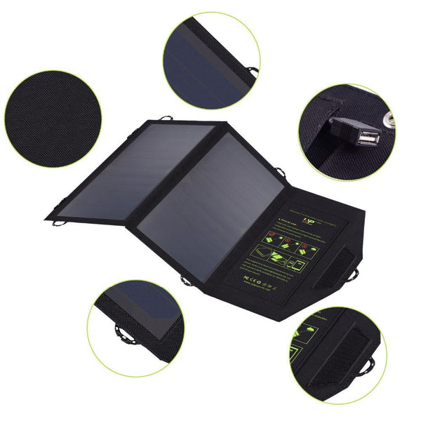 ALLPOWERS Solar Panel Charger Dual USB 5V2A(Max.) Portable Solar Panel Phone Charger for iPhone iPad Samsung Huawei etc.