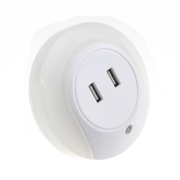 LED night light sensor 2 USB Charging socket LED 110V 220V 0.5W automatic night lamp intelligence warm white light for bedroom