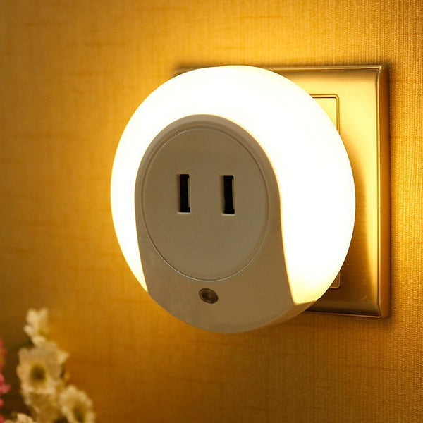 LED night light sensor 2 USB Charging socket LED 110V 220V 0.5W automatic night lamp intelligence warm white light for bedroom