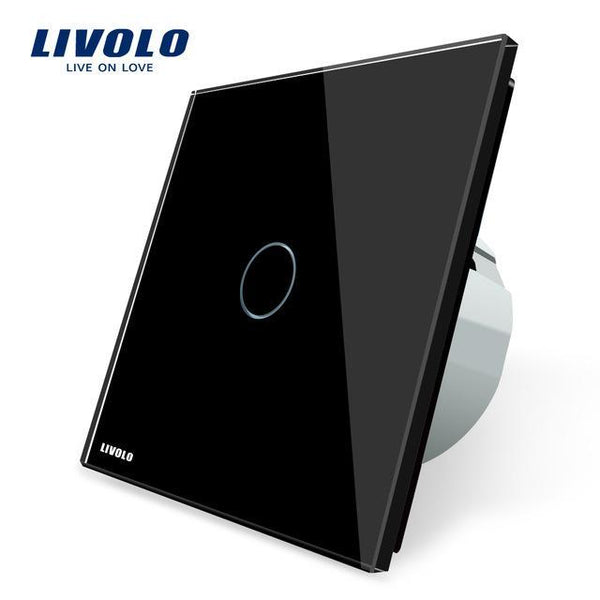 Livolo EU Standard  Switch Wall Touch Switch Luxury White Crystal Glass, 1 Gang 1 Way Switch, AC 220-250  C701-11/2/3/5