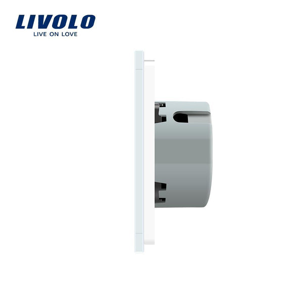 Livolo EU Standard  Switch Wall Touch Switch Luxury White Crystal Glass, 1 Gang 1 Way Switch, AC 220-250  C701-11/2/3/5