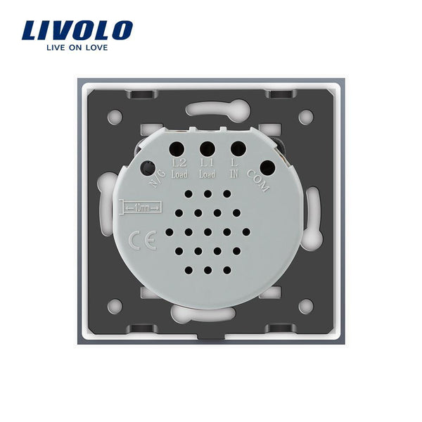 Livolo EU Standard  Switch Wall Touch Switch Luxury White Crystal Glass, 1 Gang 1 Way Switch, AC 220-250  C701-11/2/3/5