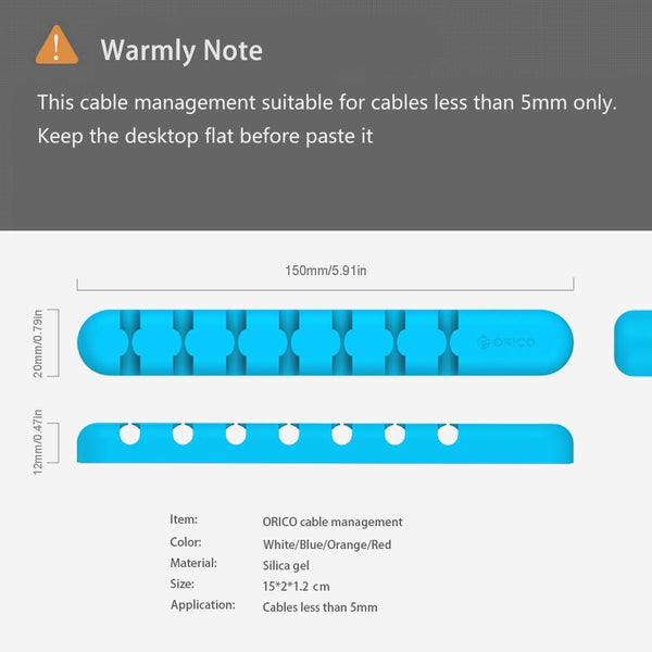 ORICO Cable Organizer and Wire Cable Holder Clips for MP3, MP4, Mouse, Earphone