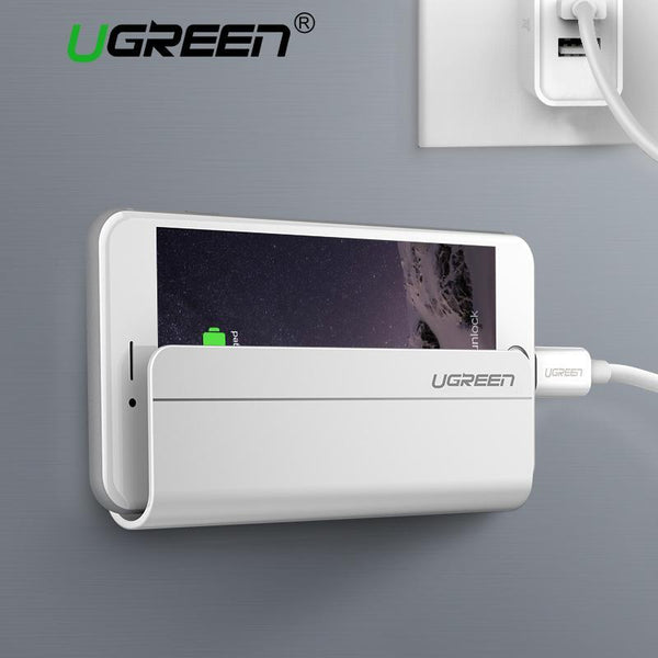 Ugreen Universal Wall Mounted Phone Holder Charging Stand with 3M Adhesive for iPhone 8 X 7 Plus Samsung Galaxy Huawei Tablet