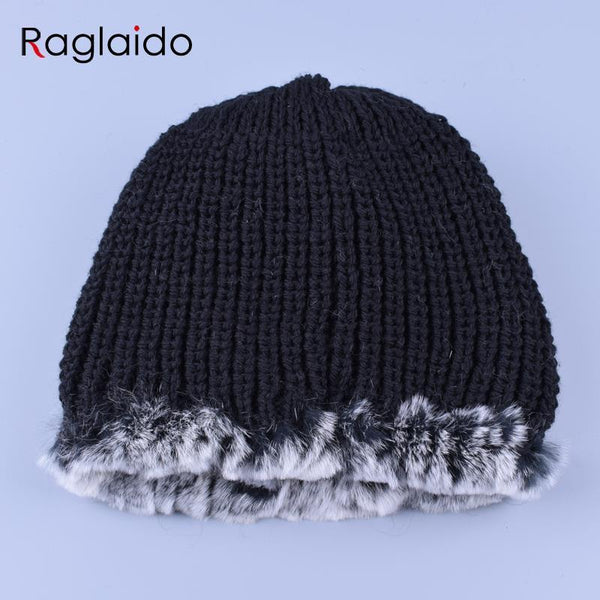 Genuine Rex Fur Pom poms Snow Cap Winter Hats for Girls Skull Cap Real Fur Knitting Rabbit Skullies Beanies Women Hats LQ11169