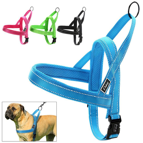 No Pull Nylon Quick Fit Reflective Stitching Dog Harness For Small Medium Large Dog Strong Adjustable XXS XS S M L 4 Colors