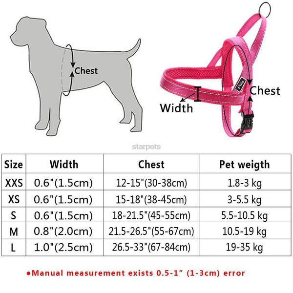 No Pull Nylon Quick Fit Reflective Stitching Dog Harness For Small Medium Large Dog Strong Adjustable XXS XS S M L 4 Colors