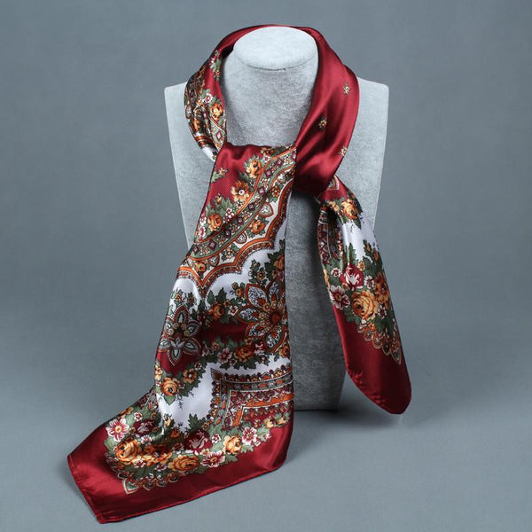 2017 new Silk Square Big Size 90x90cm Scarf Women Fashion High Quality Cheap Imitated Silk Satin Scarves Polyester Shawl Hijab
