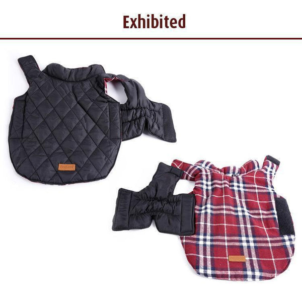 Dog Clothes Waterproof Reversible Dog Jacket Designer Warm Plaid Winter Dog Coats Pet Clothes Small to Large