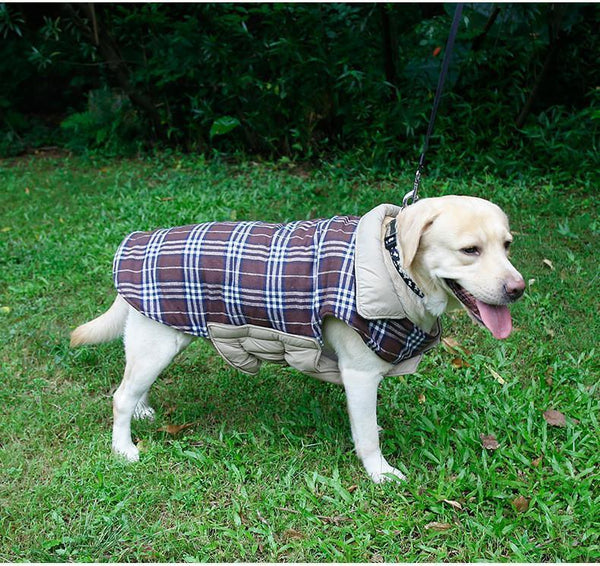 Dog Clothes Waterproof Reversible Dog Jacket Designer Warm Plaid Winter Dog Coats Pet Clothes Small to Large