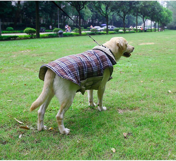 Dog Clothes Waterproof Reversible Dog Jacket Designer Warm Plaid Winter Dog Coats Pet Clothes Small to Large
