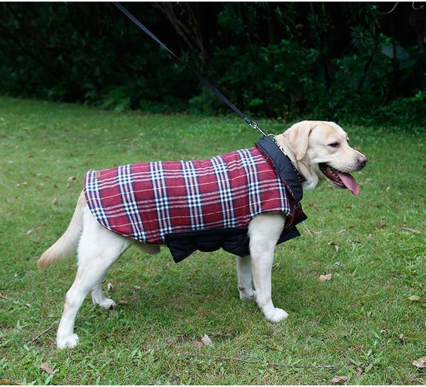 Dog Clothes Waterproof Reversible Dog Jacket Designer Warm Plaid Winter Dog Coats Pet Clothes Small to Large