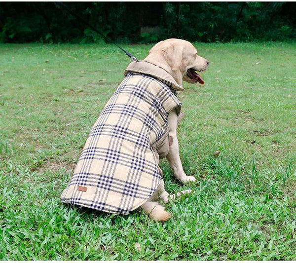 Dog Clothes Waterproof Reversible Dog Jacket Designer Warm Plaid Winter Dog Coats Pet Clothes Small to Large