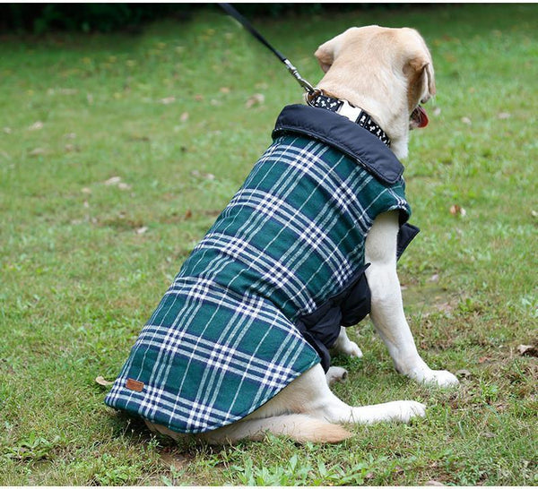 Dog Clothes Waterproof Reversible Dog Jacket Designer Warm Plaid Winter Dog Coats Pet Clothes Small to Large