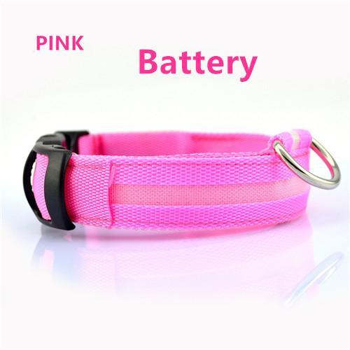 LED Nylon Pet Dog Collar Night Safety Glow Flashing Dog Cat Collar Led Luminous Small Dogs Collars USB Rechargeable