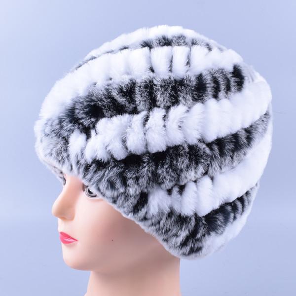 Genuine Rex Fur Pom poms Snow Cap Winter Hats for Girls Skull Cap Real Fur Knitting Rabbit Skullies Beanies Women Hats LQ11169