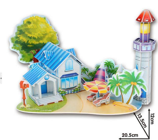 3D DIY Puzzle Jigsaw Baby toy Kid Early learning Castle Construction pattern gift For Children Brinquedo Educativo Houses Puzzle