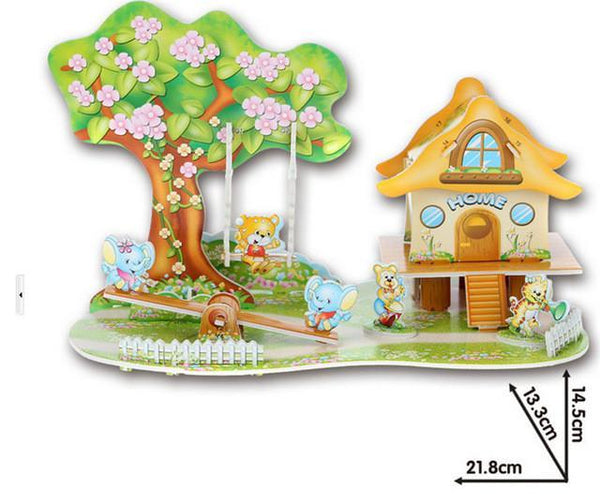 3D DIY Puzzle Jigsaw Baby toy Kid Early learning Castle Construction pattern gift For Children Brinquedo Educativo Houses Puzzle