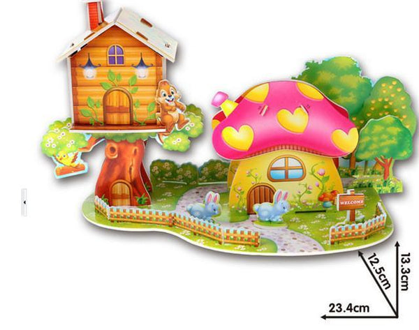 3D DIY Puzzle Jigsaw Baby toy Kid Early learning Castle Construction pattern gift For Children Brinquedo Educativo Houses Puzzle