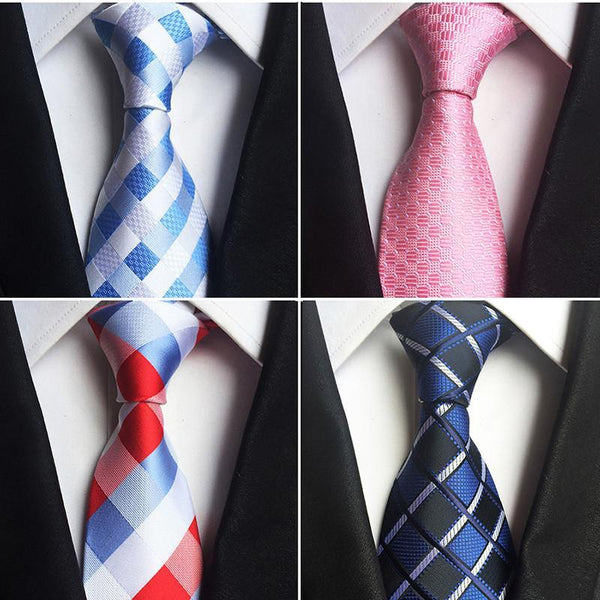 GUSLESON Classic 100% Silk Mens Ties New Design Neck Ties 8cm Plaid&Striped Ties for Men Formal Business Wedding Party Gravatas