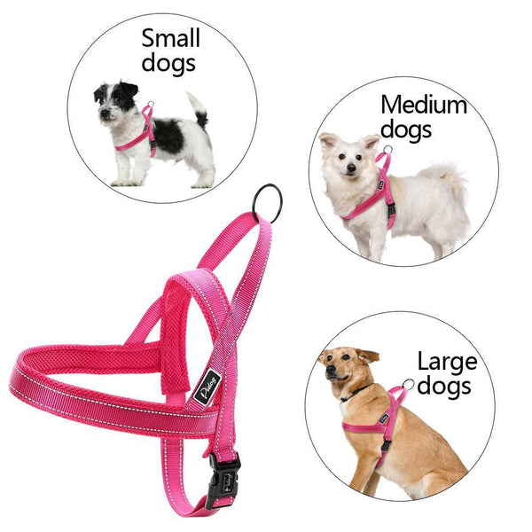 No Pull Nylon Quick Fit Reflective Stitching Dog Harness For Small Medium Large Dog Strong Adjustable XXS XS S M L 4 Colors