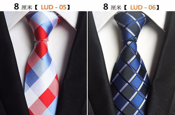 GUSLESON Classic 100% Silk Mens Ties New Design Neck Ties 8cm Plaid&Striped Ties for Men Formal Business Wedding Party Gravatas