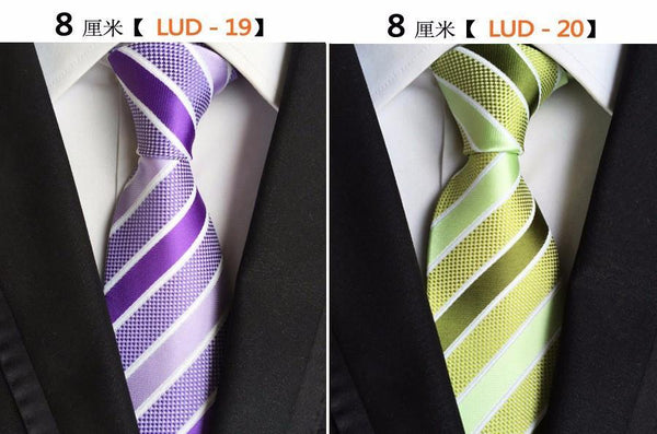 GUSLESON Classic 100% Silk Mens Ties New Design Neck Ties 8cm Plaid&Striped Ties for Men Formal Business Wedding Party Gravatas