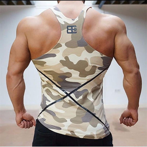 Fitness Men Tank Top Army Camo Camouflage Mens Bodybuilding Stringers Tank Tops Singlet Brand Clothing Sleeveless Shirt