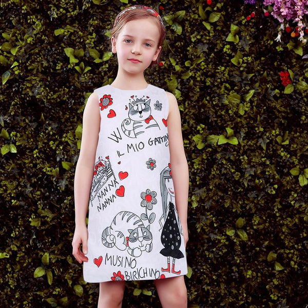 Princess Dress for Girls Clothes Character Printed Robe Fillette Costumes for Children Clothing 2017 Brand Girls Dresses Kids