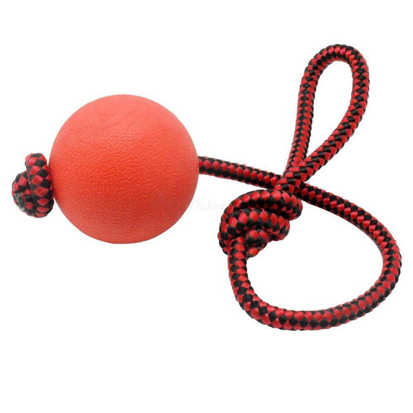 Solid Rubber Dog Chew Training Ball Toys Tooth Cleaning Chew Ball Puppy Pet Play Training Chewing Toy With Rope Handle