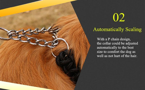 FML Pet Durable Adjustable Strong Nylon Rope Large Dog Collar And Leash Set Automatically Scaling For Walking Medium Large Anima