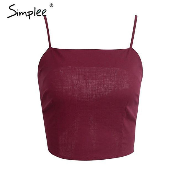 Belt lace up camisole tank top tees women Summer beach bow female cami crop top Sexy backless sleeveless short top