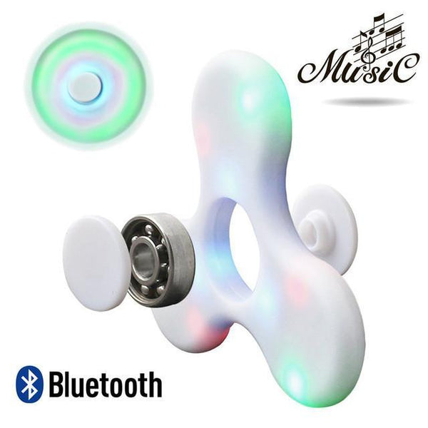 Fidget Spinner LED Bluetooth Speaker Hand Spinner Tri Spinning Top Decompression Finger Spiner Toys Pink Blue Green White