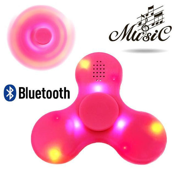 Fidget Spinner LED Bluetooth Speaker Hand Spinner Tri Spinning Top Decompression Finger Spiner Toys Pink Blue Green White