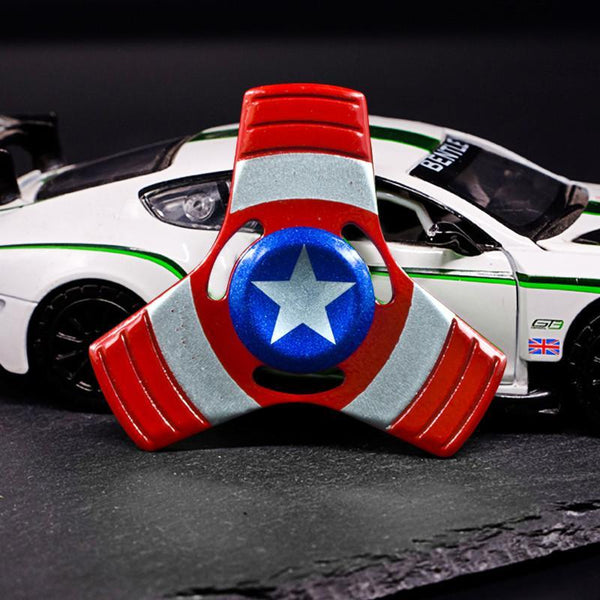 Captain America Hand Spinner Super Hero EDC Metal Tri Fidget Spiner Superman Batman Spiderman Batman Iron Man Finger Gyro Toys