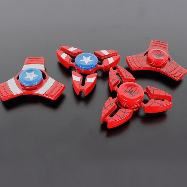 Captain America Hand Spinner Super Hero EDC Metal Tri Fidget Spiner Superman Batman Spiderman Batman Iron Man Finger Gyro Toys