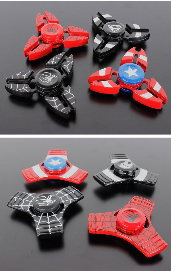 Captain America Hand Spinner Super Hero EDC Metal Tri Fidget Spiner Superman Batman Spiderman Batman Iron Man Finger Gyro Toys