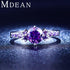 MDEAN White gold plated Rings For Women Purple Amethyst CZ Diamond Jewelry Engagement Accessories MSR199