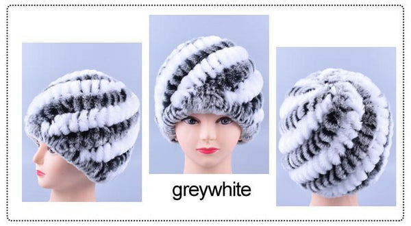 Genuine Rex Fur Pom poms Snow Cap Winter Hats for Girls Skull Cap Real Fur Knitting Rabbit Skullies Beanies Women Hats LQ11169