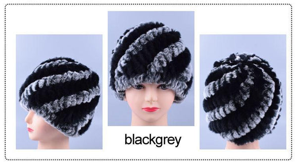 Genuine Rex Fur Pom poms Snow Cap Winter Hats for Girls Skull Cap Real Fur Knitting Rabbit Skullies Beanies Women Hats LQ11169