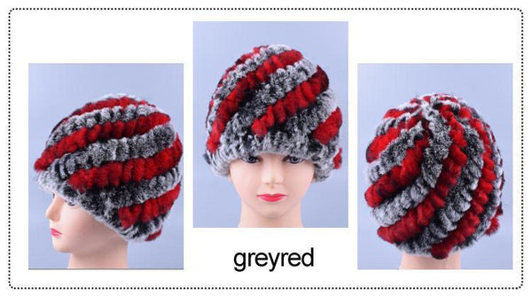 Genuine Rex Fur Pom poms Snow Cap Winter Hats for Girls Skull Cap Real Fur Knitting Rabbit Skullies Beanies Women Hats LQ11169